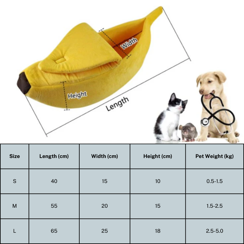 Gemütliches Bananen Haustierbett™