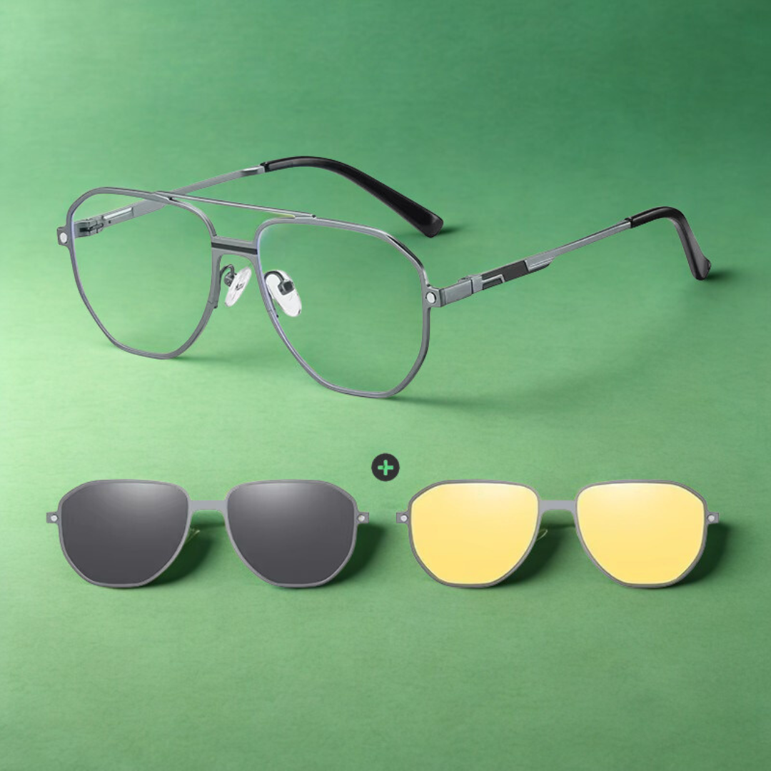 3-in-1 Magnetische Clip-On Brille