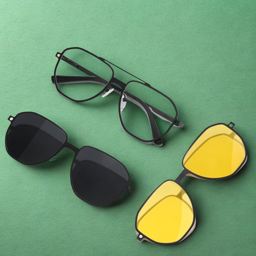 3-in-1 Magnetische Clip-On Brille